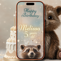 Talking Teddy Bear Birthday Digital Video Invitation for Boy or Girl | Cute Bear Party Invite | Animated Kids Birthday Invitation