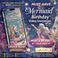 Mermaid Birthday Video Invitation – Magical Under the Sea Digital Invite for Girls Party