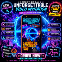 Epic Basketball Birthday Video Invitation | Digital Party Invite