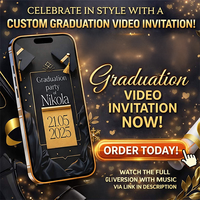Luxury Black & Gold Digital Graduation Ball Invitation – Elegant Prom Video Invite