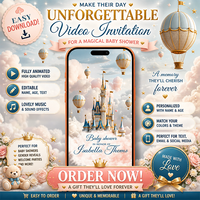 Royal Baby Shower Video Invitation, Digital Prince Princess Invite, Animated Gold King Queen Theme