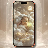 Sweet Baby in the Clouds Baby Shower Invite