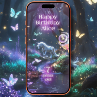 Sparkling Unicorn Birthday Video Invitation – Fun Digital Invite for Kids’ Parties