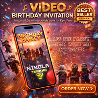 Brick Building Birthday Video Invitation | Personalized Digital Party Invite