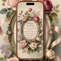 Elegant Floral Birthday Digital Video Greeting Card – Beautiful Animated Ecard