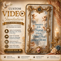 Angel Baptism Video Invitation | Personalized Heavenly Christening Digital Invite