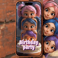 Girls Birthday Party Digital Video Invitation