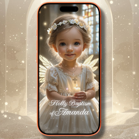 Baby Girl Christening Digital Video Invitation| Baptism Candle Ceremony Invite | Elegant Religious Holy Baptism Invitation