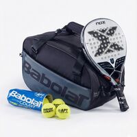 Комплект сак EVO COURT S BLACK + NOX Next Gen Pro Hybrid 3K + топки ACE PADEL