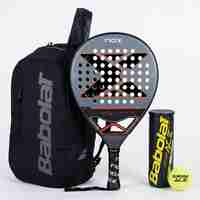 Комплект раница COURT BACKPACK LITE BLACK 2025 + Nox AT10 Genius JR by Agustín Tapia + топки ACE PADEL
