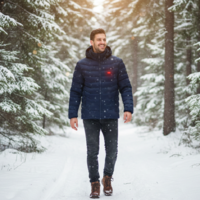 Мъжко яке с 16 нагряващи зони - синьо