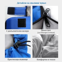 Спален чувал + 15°С, син