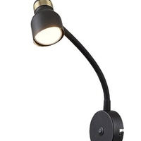 Модерен стенен GU10 спот в черно и злато с превключвател