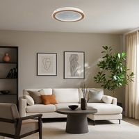 Модерен LED плафон 24W,матирано златен метал и акрил, димируем с дистанционно управление