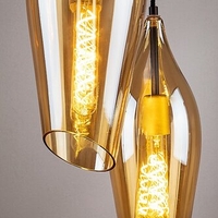 LED филаментна крушка T30, 5W, E27, 3000K, топло бяло, кехлибарено стъкло