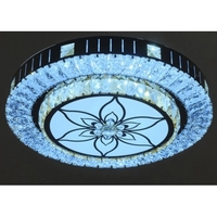 Модерен LED полилей от метал, PVC и кристал – хром, 50W, с вградена LED платка