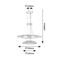 Модерен LED полилей 36W, златен метал и акрил, Ø550 мм