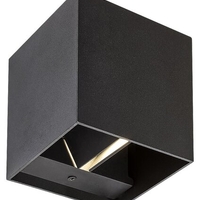 Модерен кубичен аплик Solin в матово черно – стилно фасадно осветление G9