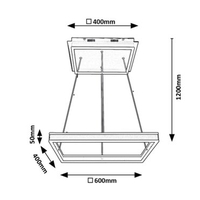 Модерен LED полилей – мат черен метал, 60W, 4000K