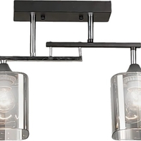 Модерен полилей 2 × E27 – черно и хром