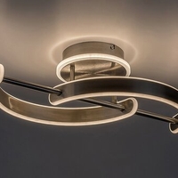 Модерен LED таванен плафон 30W с топло бяла светлина – атенен хром