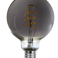 LED филаментна крушка G95, 5W, E27, 1800K, топло бяло, стъкло с димен цвят