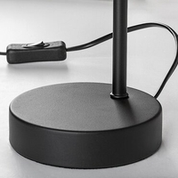 Модерна настолна лампа – E14, 1xMAX15W, IP20, черен метал, стъкло с димен цвят