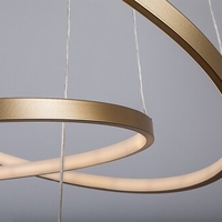 Модерен LED полилей 90W – златен метал и бял силикон с дистанционно управление