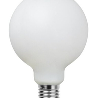 LED филаментна крушка G95, 8W, E27, 2700K, топло бяло, Milky стъкло
