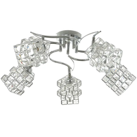 Елегантен хромиран полилей от метал и кристал – 5xE27