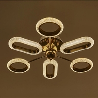 Модерен таванен LED полилей 90W, златен, с дистанционно управление