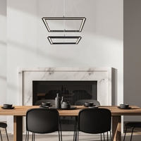 LED висящ полилеи– 48W, 3000K черен метал