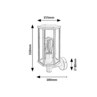 Класически външен аплик Dubrovnik E27 – елегантно фасадно осветление с прозрачно стъкло и IP44 защита