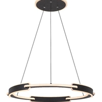 Модерен висящ LED полилей 45W с регулируема цветна температура – черен