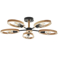 Черен модерен полилей 5xE27 LED метал и дърво