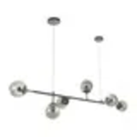 Черен винтидж полилей 6xE27 метал и стъкло