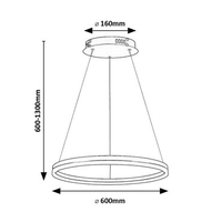 Модерен висящ LED осветител 35W, регулируема цветна температура