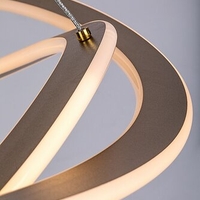 Елегантен LED висящ полилей 72W –от матирано златос регулируема височина и топла светлина 3000K с топла светлина 3000K