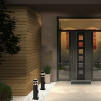 Градински стълб Ankara с вграден контакт – модерно външно осветление E27, IP44