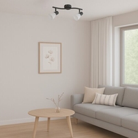 Спот2xE14 черен и бяло