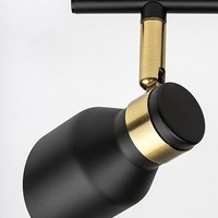 Модерен троен GU10 спот в черно и злато