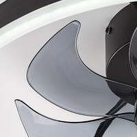 Смарт LED таванен плафон с вентилатор 40W – черен, 3 цвята светлина, дистанционно