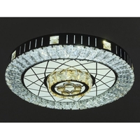 Модерен LED полилей от метал и кристал – хром, 75W, с вградена LED платка