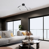 LED плафон – 38W, 4000K, черен метал