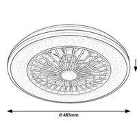 Мултифункционален LED таванен плафон с вентилатор, звезден ефект и регулируема цветна температура