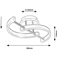 Модерен LED таванен плафон 30W с топло бяла светлина – атенен хром