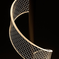 Елегантна настолна LED лампа 6W, златен метал и акрил, топло бяла светлина