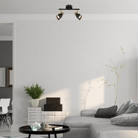 Модерен двоен GU10 спот в черно и злато