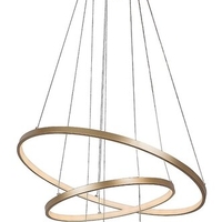 Модерен LED полилей 90W – златен метал и бял силикон с дистанционно управление