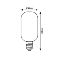 LED филаментна крушка T45, 4W, E27, 3000K, топло бяло, кехлибарено стъкло